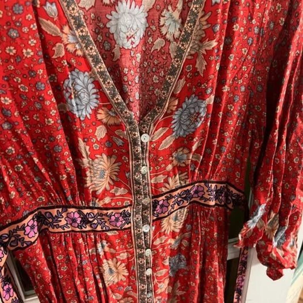 Spell & The Gypsy Collective Red Floral Boho Maxi Dress M - Picture 3 of 6